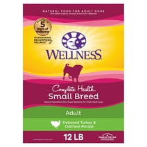 Wellness Complete Health Natural Small Breed Dry Dog Food, Turkey & Oatmeal, 12-Pound Bag