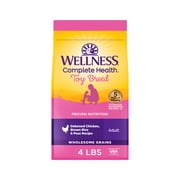 Wellness Complete Health Dry Dog Food for Small Dogs, Toy Breed, Wholesome Grains, Natural, Chicken, Brown Rice, Peas Recipe, 4-Pound Bag