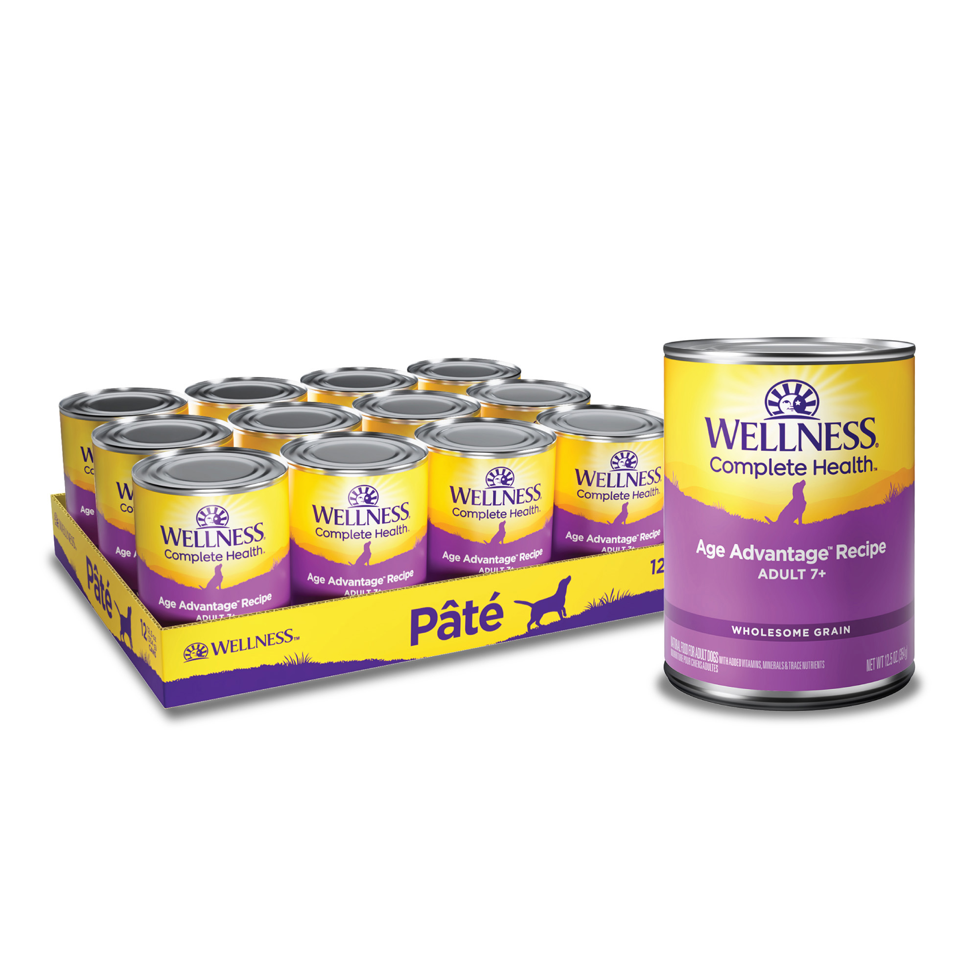 Wellness Complete Health Natural Wet Canned Dog Food, Senior Chicken & Sweet Potato, 12.5-Ounce Can (Pack of 12) - image 1 of 7
