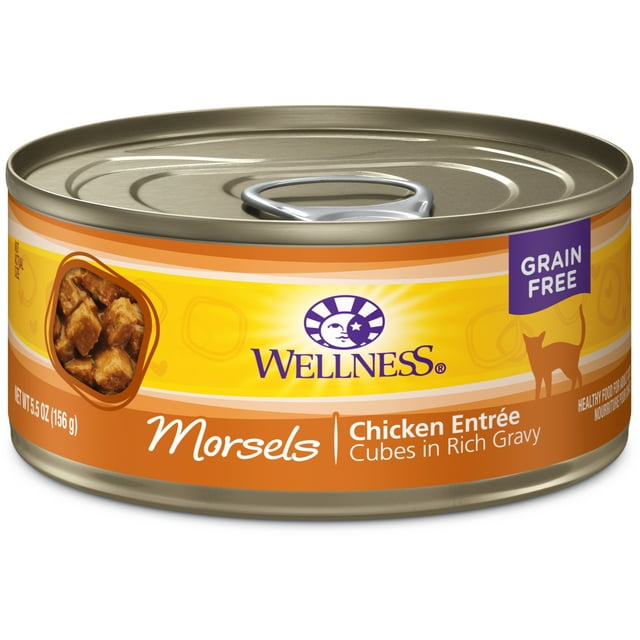Wellness Complete Health Wet Canned Cat Food, Cubed Chicken Entree, 5.5oz Can (Pack of 24)