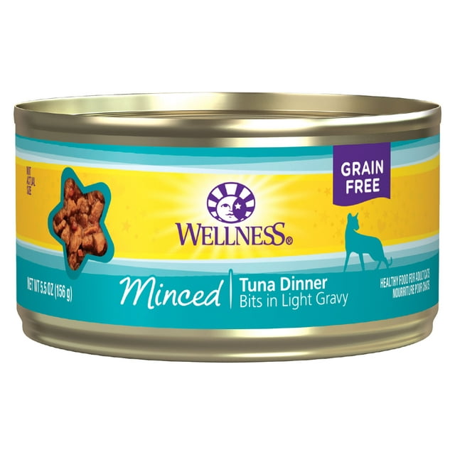 Wellness Complete Health Wet Canned Cat Food, Minced Tuna Entree, 5.5oz Can (Pack of 24)