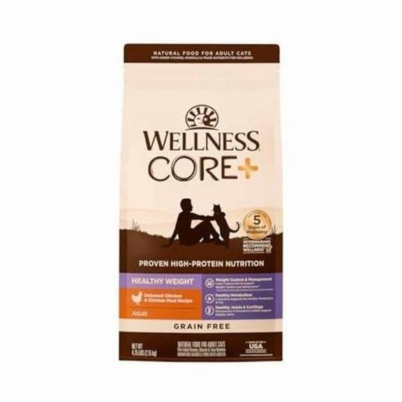 The Wellness Pet 101785 4.75 lbs Healthy Weight Grain Free Chicken Meal Recipe Cat Food - 4 Count