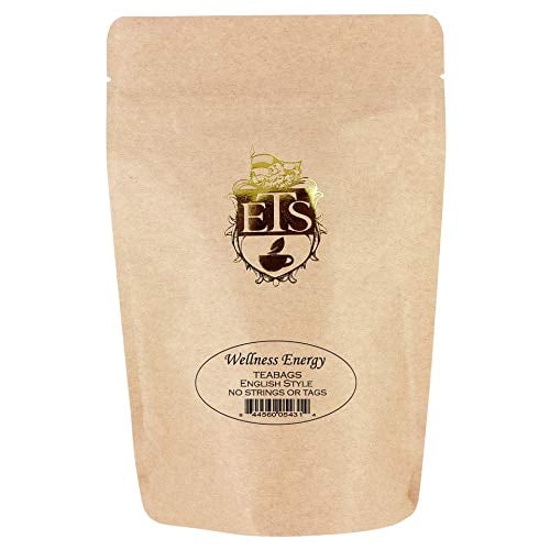 English Tea Store - Wellness Energy Tea | Invigorating Green Mate Blend | Spearmint & Lemongrass | Herbal Tea Bags | 25 Tea Bags Pouch | Medium Caffeine | Antioxidant-Rich Refreshing Tea