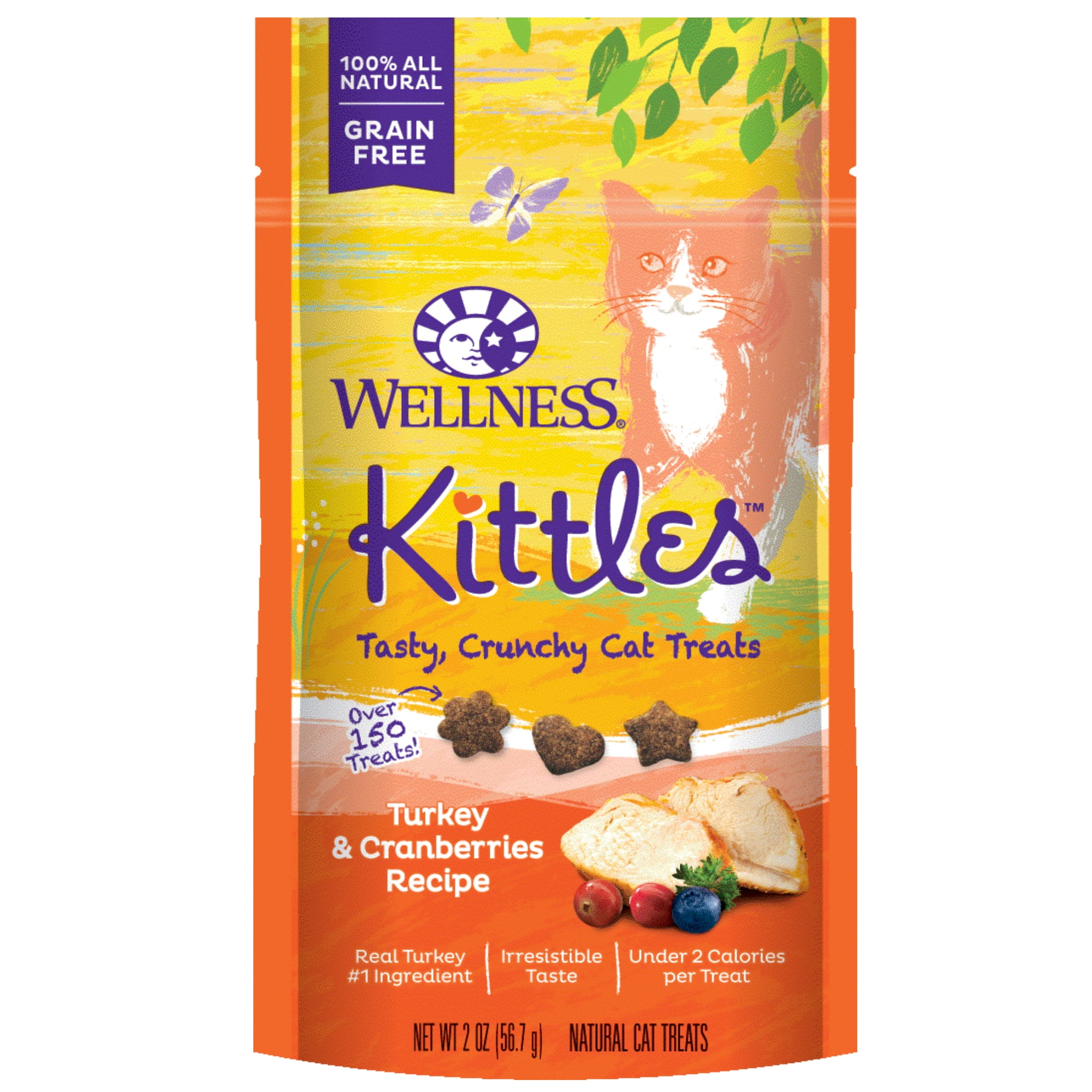 Wellness Kittles Crunchy Natural Grain Free Cat Treats Turkey Cranberry 2 Ounce Bag Walmart