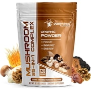 Wellness LabsRx Mushroom Powder Supplement 2000mg - Mushroom Supplement, Non-GMO, Gluten-Free - 120 Servings,