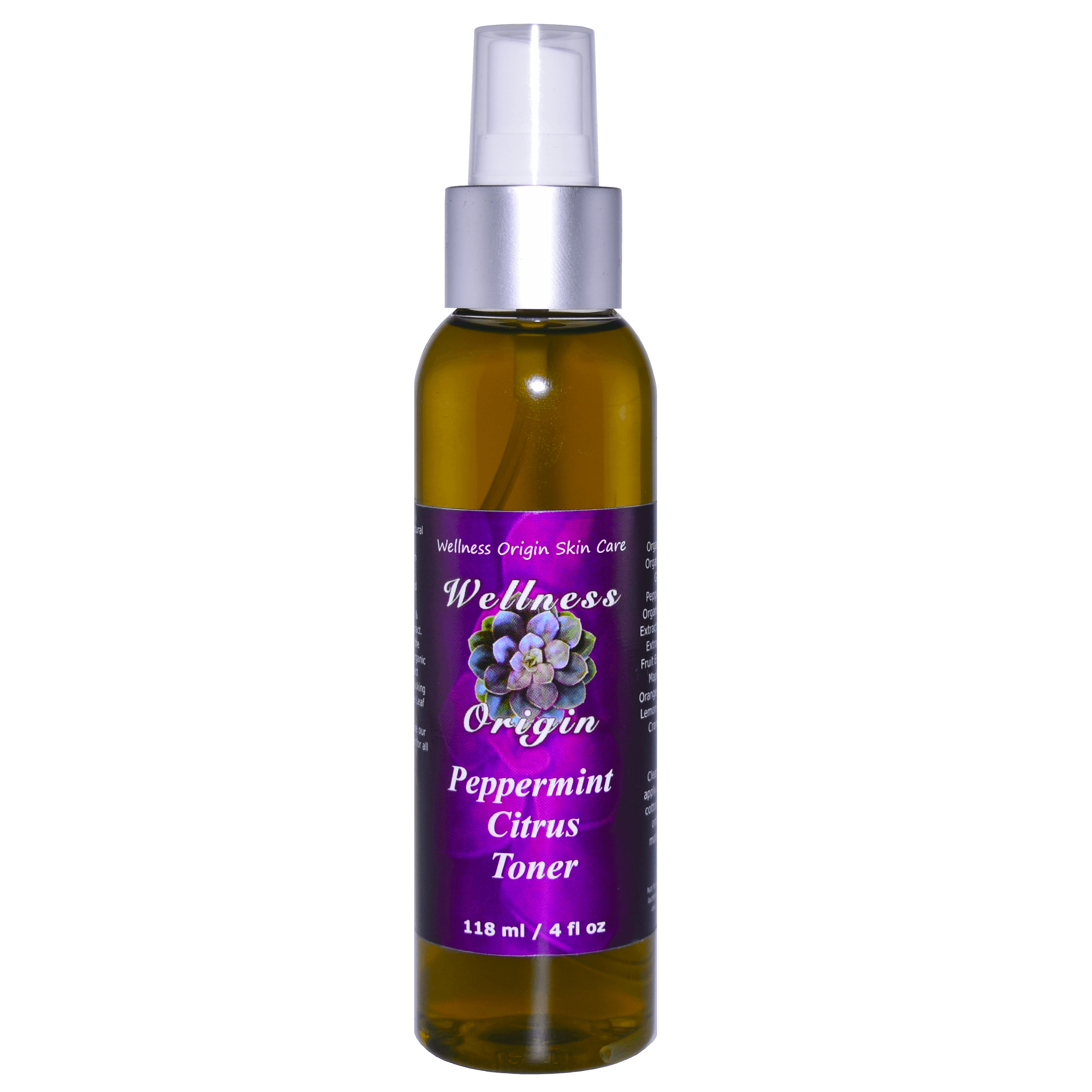 Wellness Origin  Peppermint Citrus Toner | Organic,  Ph Balance, Nourish, Soothe the Skin, 4 oz