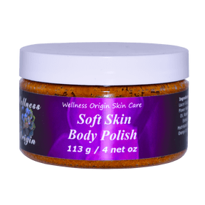 Wellness Origin Soft Skin Body Polish | Unique Combination of Organic Ingredients Including Walnut Shell Powder, Rosehip Seed Oil, White Willow Bark Extract for Healthy Skin