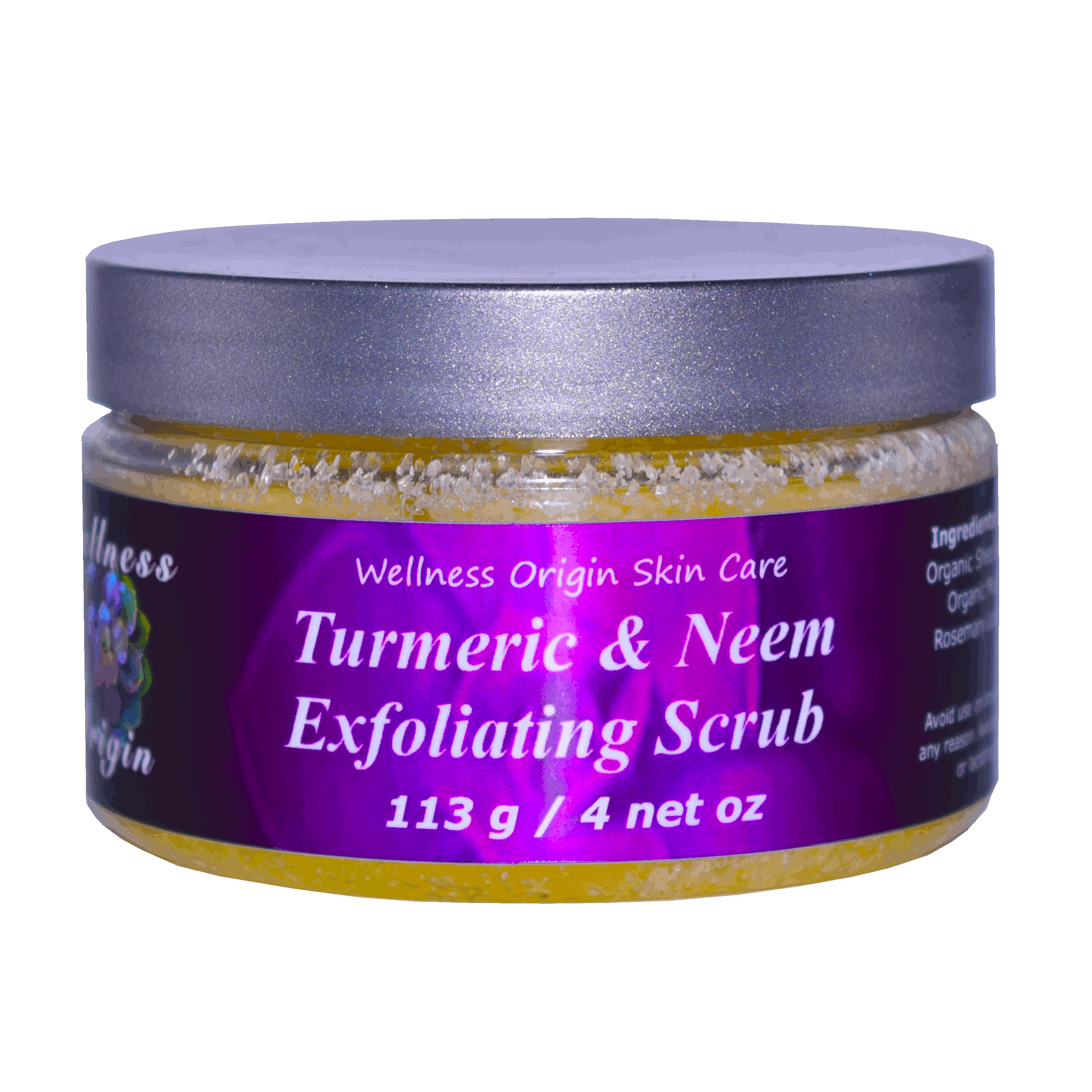 Wellness Origin Turmeric & Neem Exfoliating Scrub | Anti-Inflammatory,  Nourish,  Soothes the Skin 4 oz