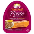 thumbnail image 1 of Wellness Petite Entrees Mini Fillets Grain Free Natural Wet Small Breed Dog Food, Roasted Chicken, Beef, Carrots & Green Beans, 3-Ounce Cup (Pack of 24), 1 of 5