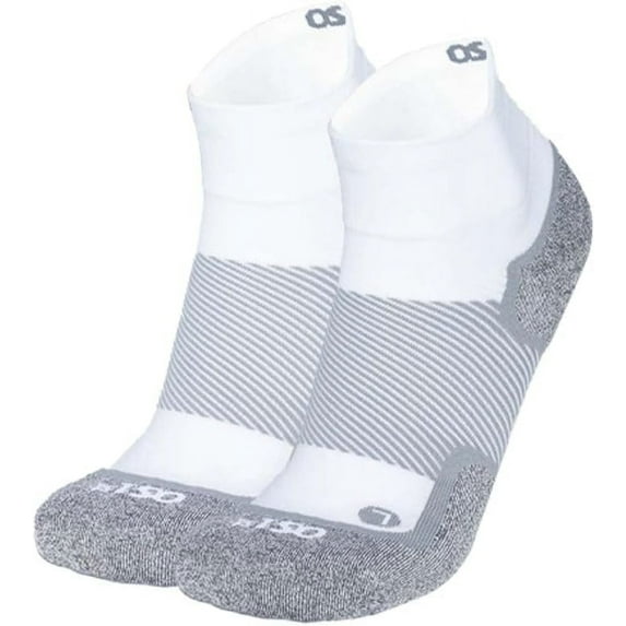 OrthoSleeve Wellness Compression Socks Quarter Crew Neuropathy Socks for Foot Pain, White/XLarge
