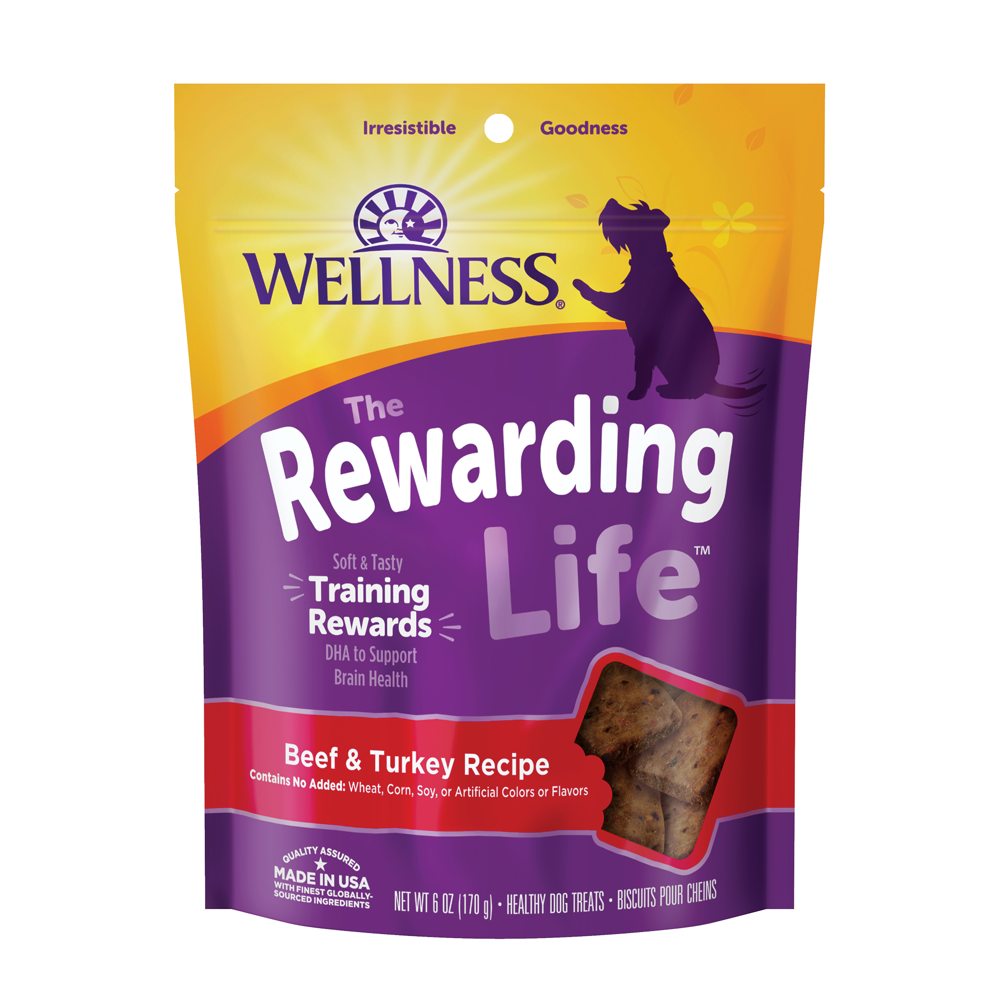 Wellness Rewarding Life Soft & Chewy Dog Treats, Grain Free, Beef & Turkey, 6 Ounce Bag - image 1 of 10