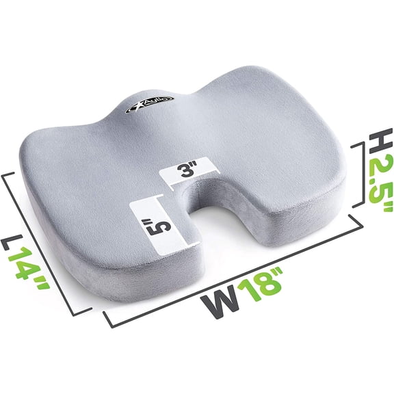 Wellness Seat Cushion for Desk Chair - Back Pain, Tailbone Relief, Coccyx, Butt, Hip Support - Ergonomic Office Chair Sciatica Car Pillow