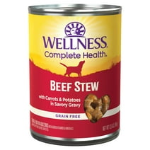 Wellness Thick & Chunky Natural Grain Free Canned Dog Food, Beef Stew, 12.5-Ounce Can (Pack of 12)