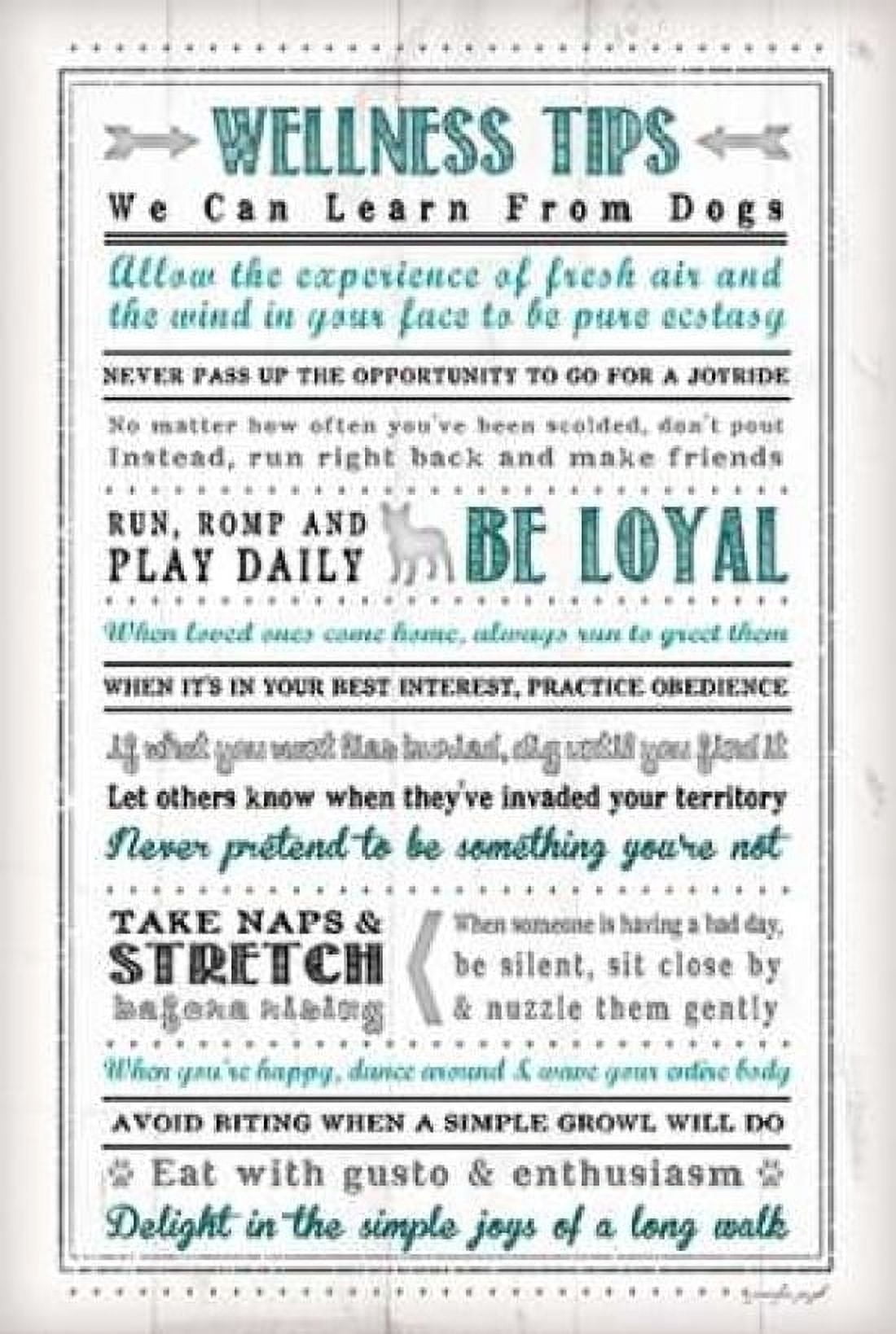 Wellness Tips Canvas Art - Jennifer Pugh (24 x 36)