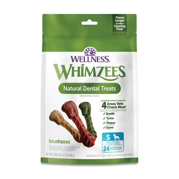 Wellness® WHIMZEES® Brushzees Natural Grain Free Dental Chews for Dogs, Small Breed, 24 count