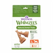 Wellness WHIMZEES Antler Occupy Natural Dog Dental Treat, Chews, Freshens Breath, Large Size, 12.7 oz Bag, 6 Count
