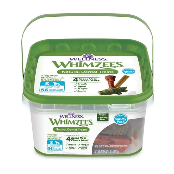 Wellness WHIMZEES Variety Pack Dog Dental Treats, Small Size, (56 Count)