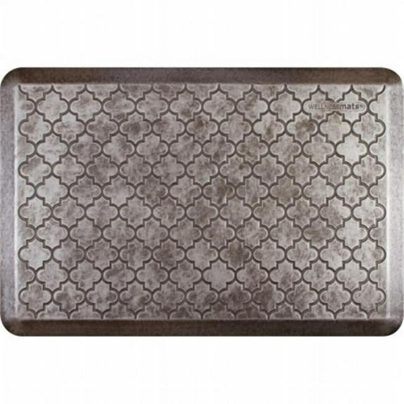WellnessMats ET32WMRSL Estates Trellis Kitchen Mat - Silver Leaf, 3 L x 2 W ft.
