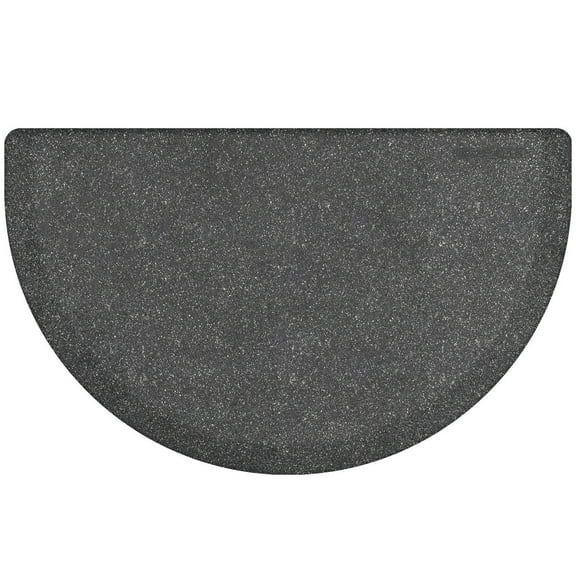 WellnessMats Studio Semi-Circle Anti-Fatigue Mat, Granite Steel, 36" X 22"