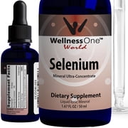 مكمل السيلينيوم السائل WellnessOne - سائل قطرات السيلينيوم Trace Minerals ، 50 مل