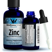 WellnessOne Liquid Zinc Drops - Ionic Zinc Sulfate Liquid Formula, 50 ml - 100 Servings
