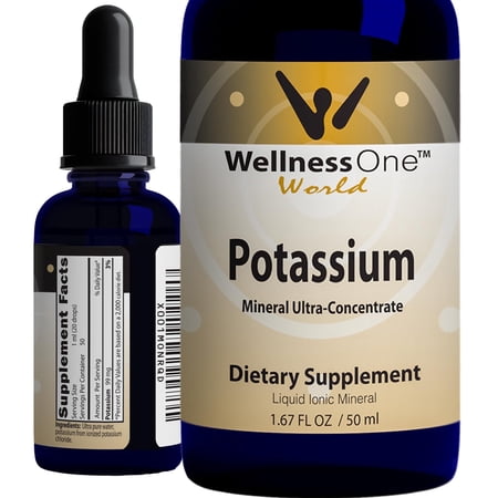 WellnessOne Potassium Liquid Supplement - Ionic Mineral Drops, 50 ml