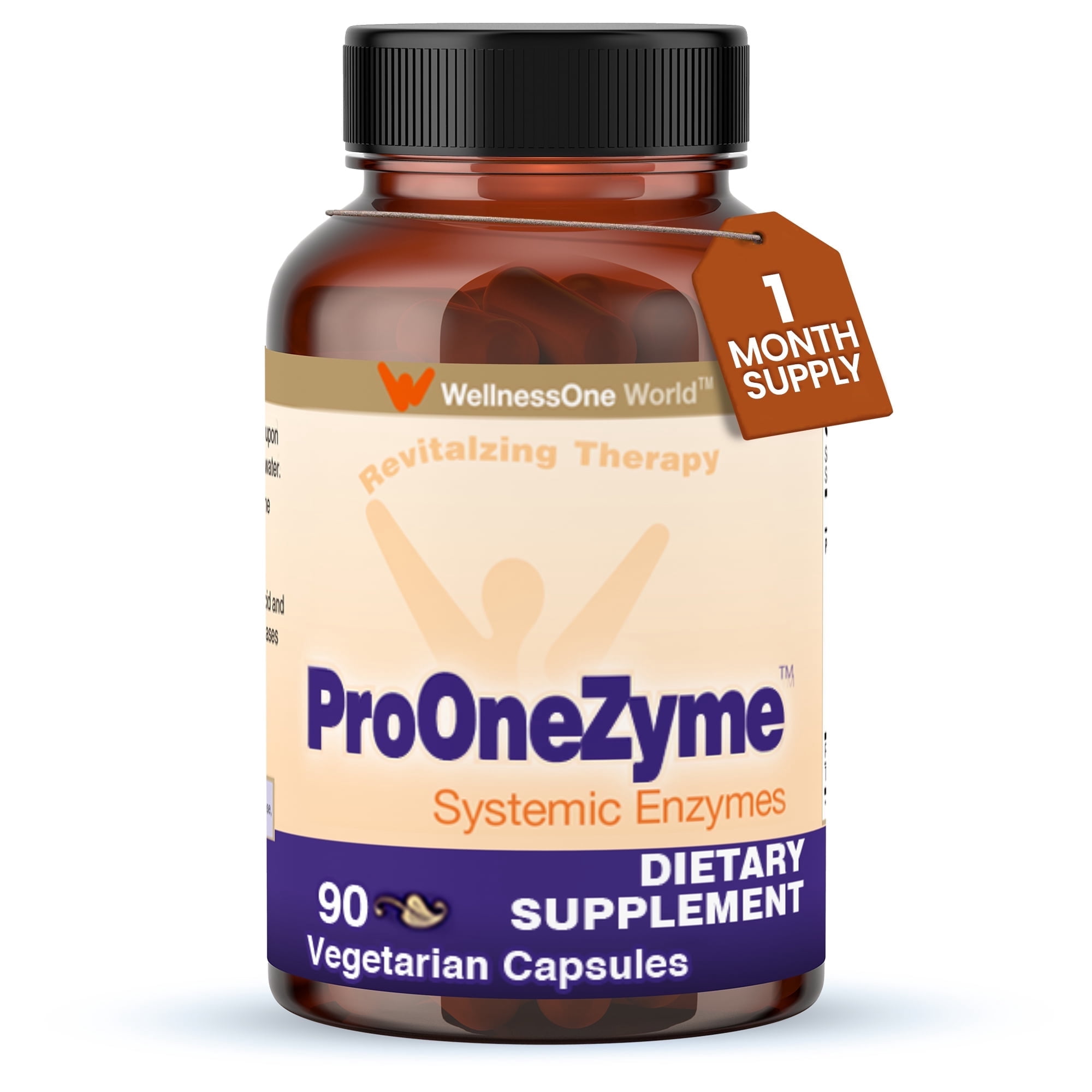 WellnessOne Pro-OneZyme Systemic Enzymes with Nattokinase and Bromelain - Proteolytic Enzymes, 90 Capsules