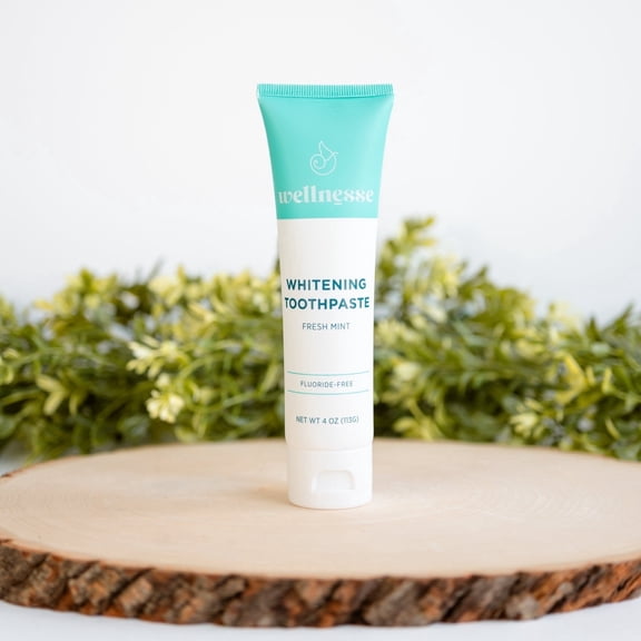 Wellnesse Whitening Toothpaste, Fluoride Free, Hydroxyapatite Toothpaste with Xylitol, Natural Remineralizing Enamel Care, Fresh Mint, 4oz