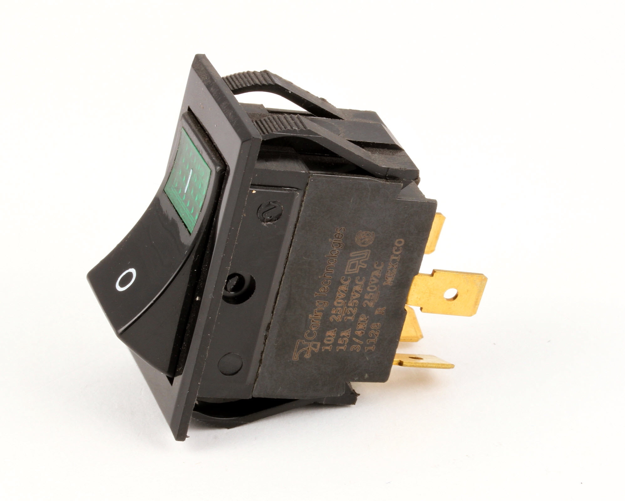 Wells 2E-305295, Rocker Switch, 250V, 10A, Green
