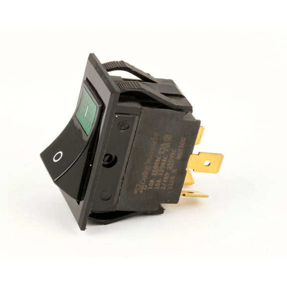 Wells 2E-305295, Rocker Switch, 250V, 10A, Green