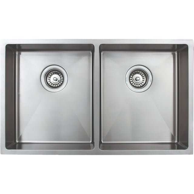 Wells Handcrafted 30inch 18gauge Undermount 50/50 Double Bowl ADA