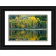 thumbnail image 1 of Wells, Joanne 14x11 Black Ornate Wood Framed with Double Matting Museum Art Print Titled - Maine Reflections at Beaver Dam Pond in Acadia National Park, 1 of 4