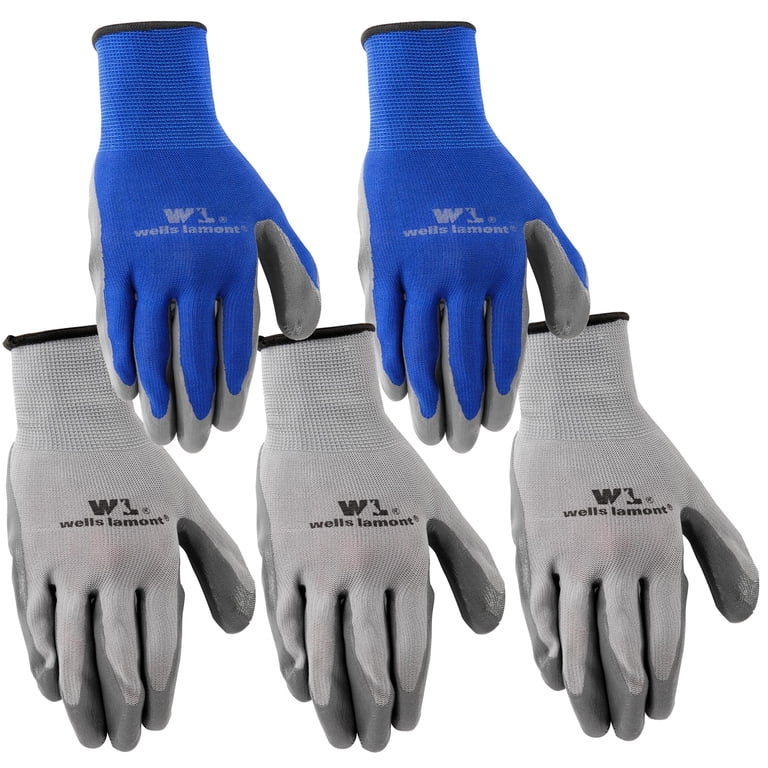 Wells Lamont 5-Pair Nitrile Work Gloves - Abrasion Resistant
