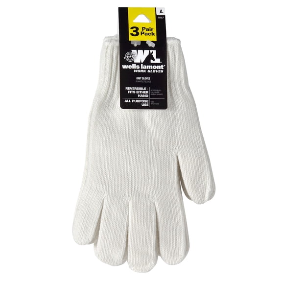 Wells Lamont 505LF Polyester Work String Gloves, Large - Pack of 3