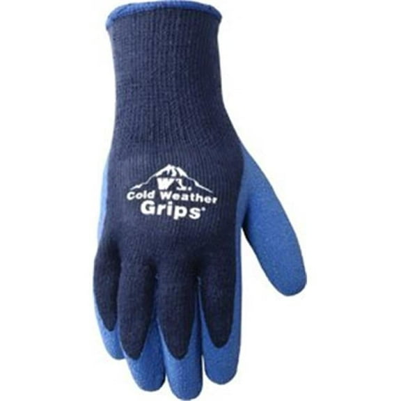 Wells Lamont 571L Mens Cold Weather Latex Coated Work Gloves - Navy Blue, Large