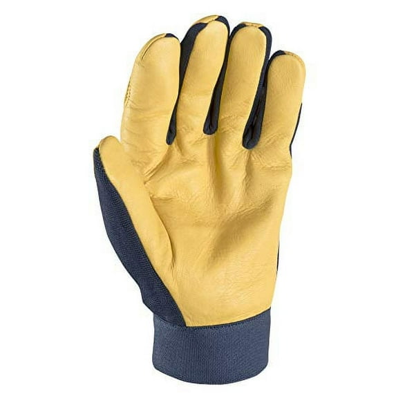 Men's Hybrid Leather Palm Work Gloves, Water-Resistant HydraHyde, Medium Wells Lamont 3207M