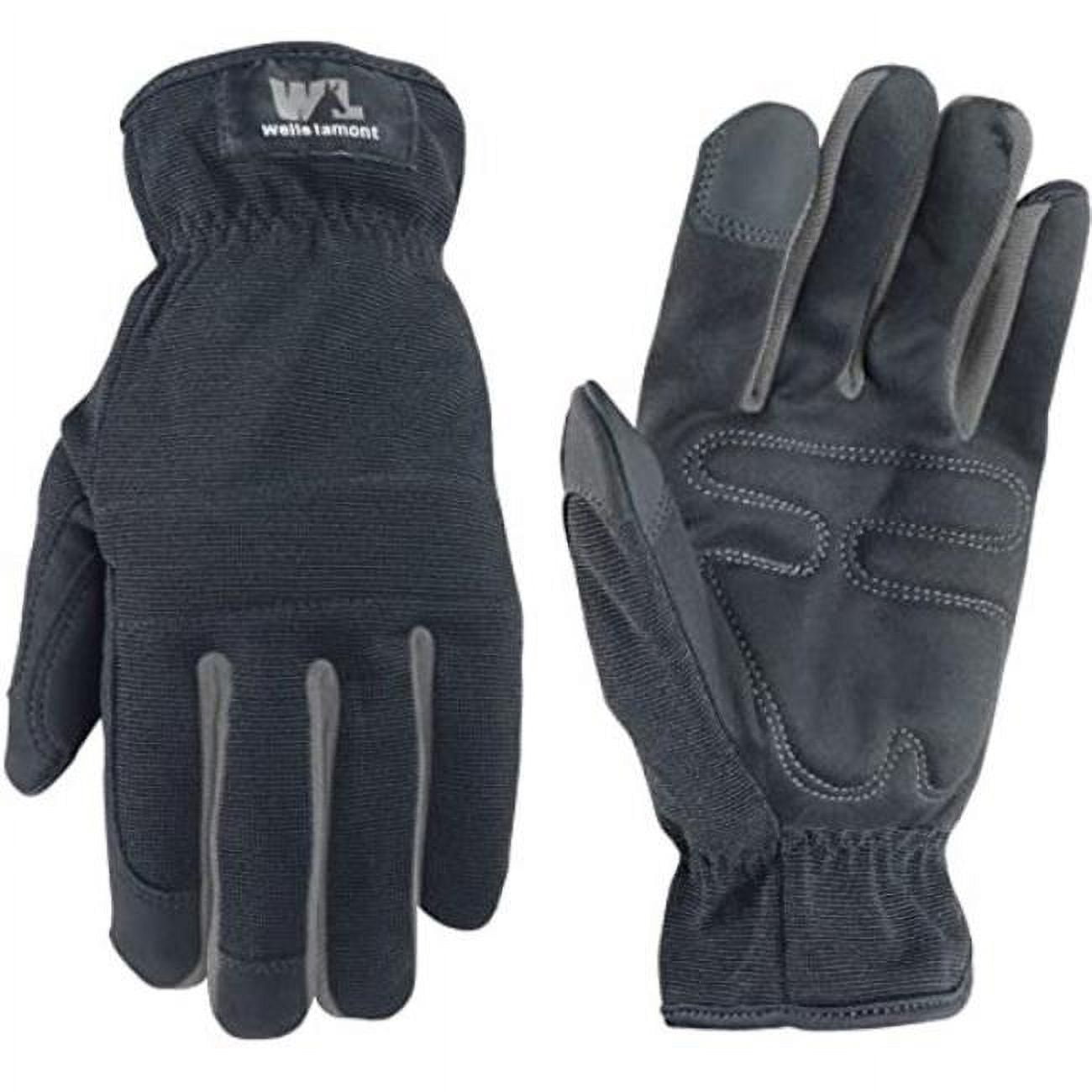 WELLS LAMONT Men's Slip-On Cowhide Leather Work Gloves - Large, Full Grain Leather (1171)