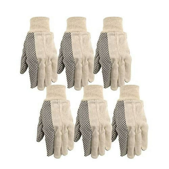 Wells LamontCanvas Work Gloves, Economy Dotted, 6 Pair Pack (309K)