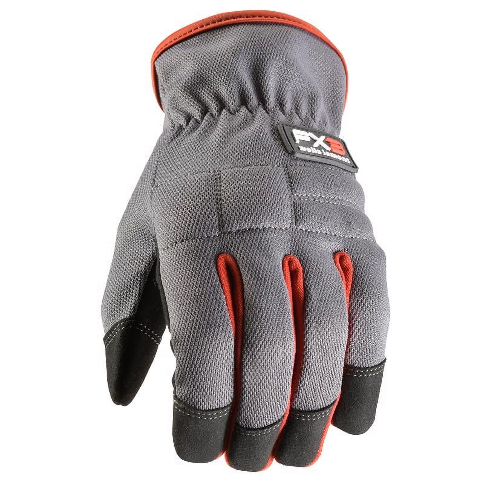 Wells Lamont 7039208 FX3 Mens Indoor & Outdoor Work Gloves, Gray & Red - Medium - 1 Pair