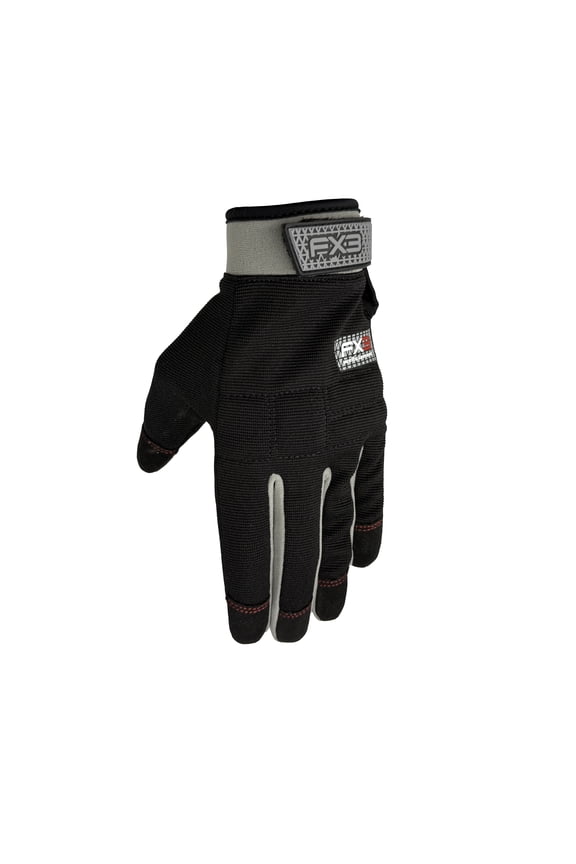 FX3 Mens Work Gloves, High Dexterity, Black, Medium