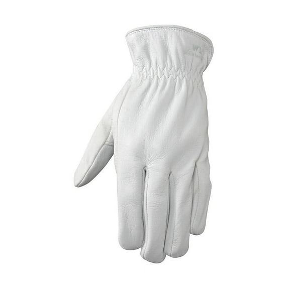 Wells Lamont L Goatskin Leather Driver Pearl Gray Gloves