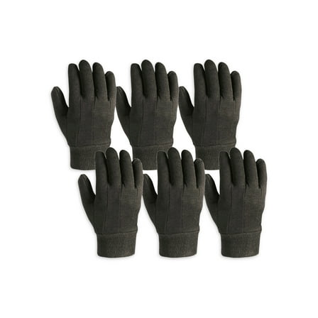 Wells Lamont Men's Brown Jersey Glove, 6 Pack