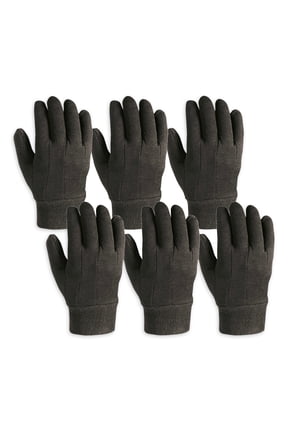 Men's Brown Jersey Glove, 6 Pack