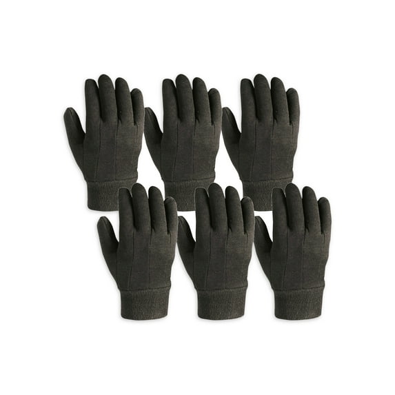 Wells Lamont Men's Brown Jersey Glove, 6 Pack