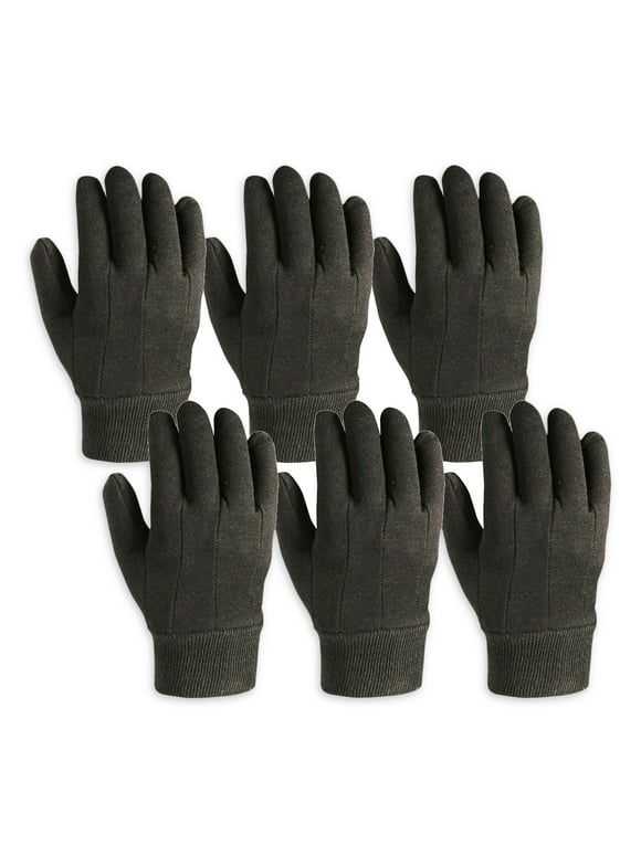 Wells Lamont Men's Brown Jersey Glove, 6 Pack
