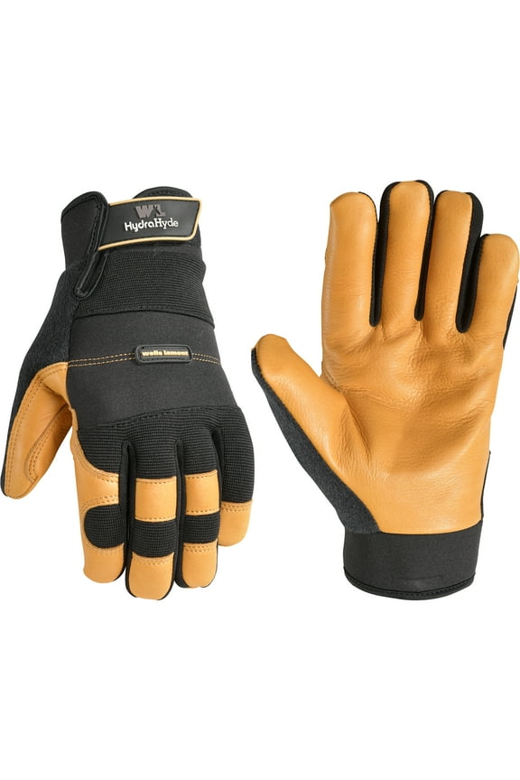 Men's Hydrahyde Black Leather Hybrid Work Gloves