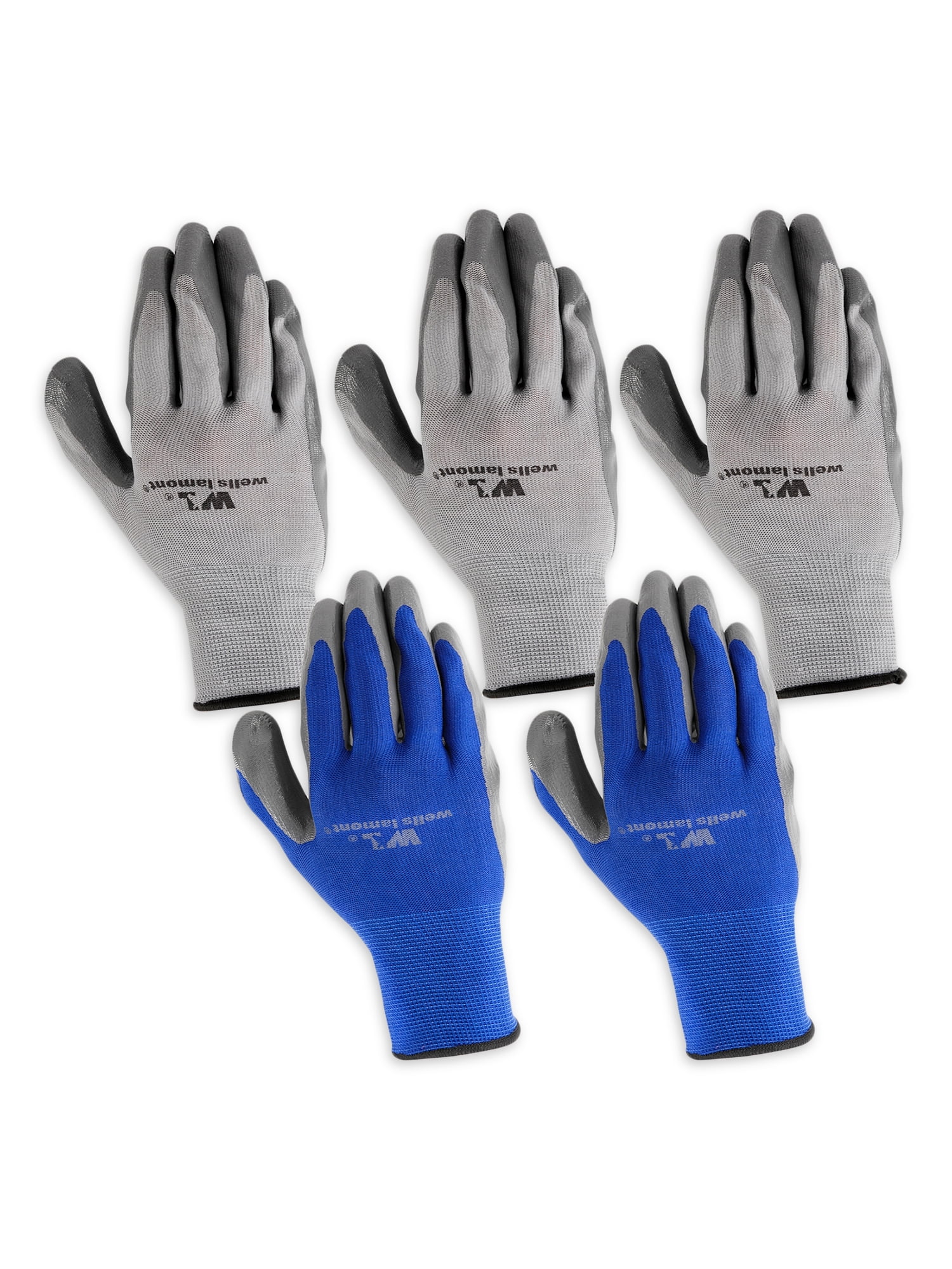 Wells Lamont Men's Large Dipped Nitrile Glove, 5 Pack, L R580la