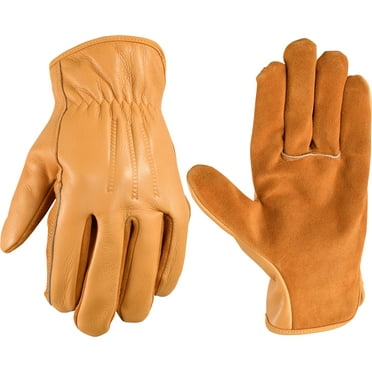 Wells Lamont Men’s Slip-On HydraHyde Full Leather Work Gloves | Water-Resistant