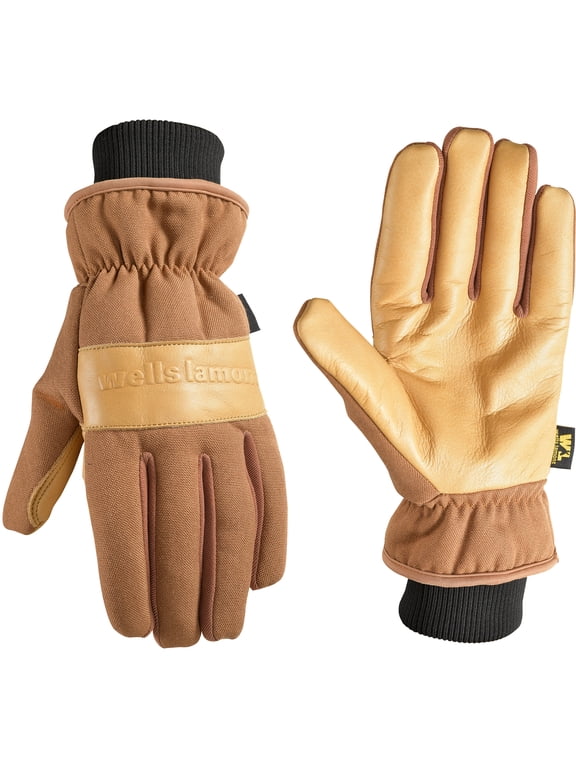 Men's Winter Gloves, Water Resistant Duck Canvas HydraHyde Hybrid Glove, Small (R3289S-200)