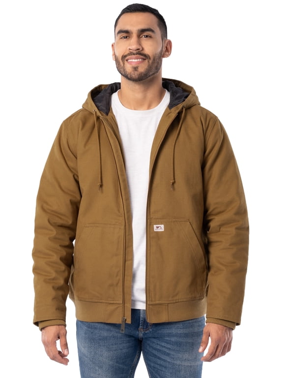 Men's Workwear Insulated Duck Quilted Lined Full Zip Hoodie, Size M-3XL